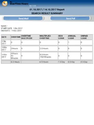 MyOvertimeHours android App screenshot 1