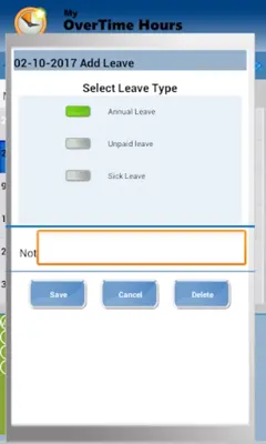 MyOvertimeHours android App screenshot 2