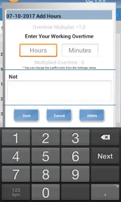 MyOvertimeHours android App screenshot 3