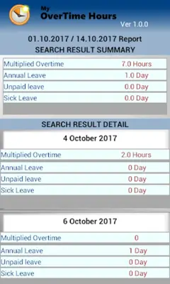 MyOvertimeHours android App screenshot 4